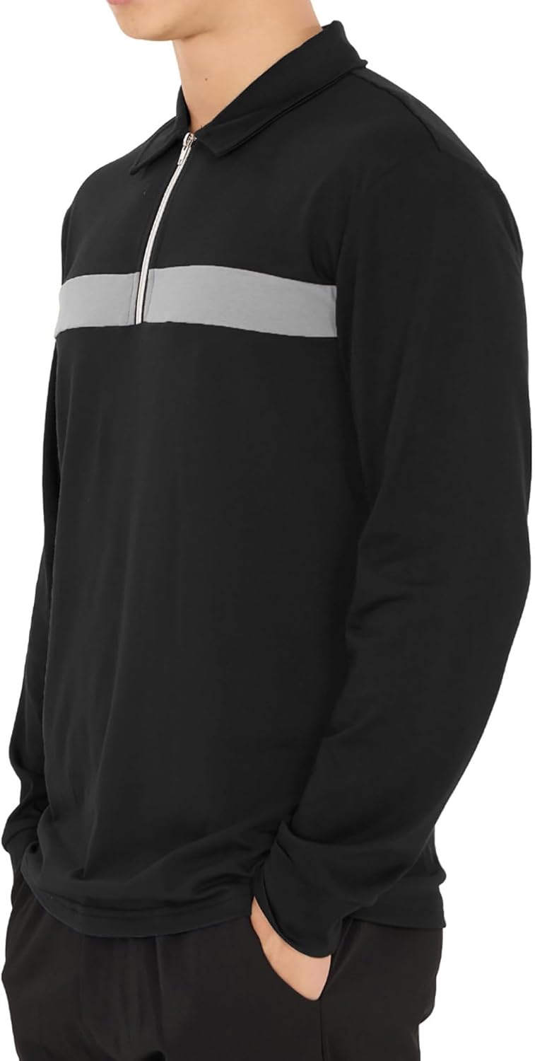 Polo Homme Manches Longues Zip 1/4 – Coupe Regular | LuxVrouw LuxVrouw