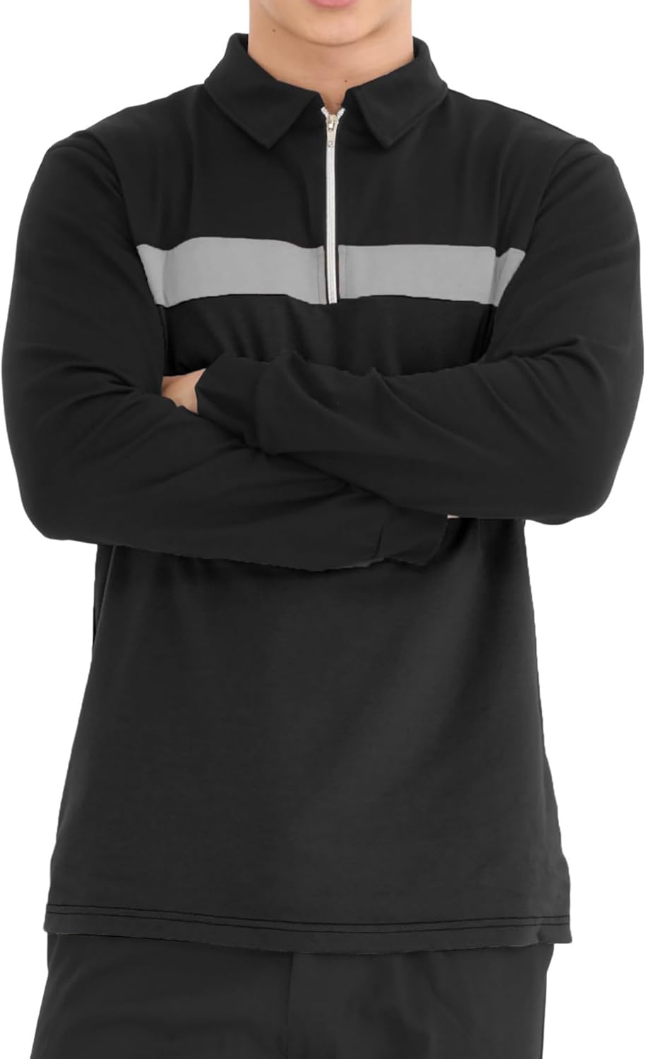 Polo Homme Manches Longues Zip 1/4 – Coupe Regular | LuxVrouw LuxVrouw