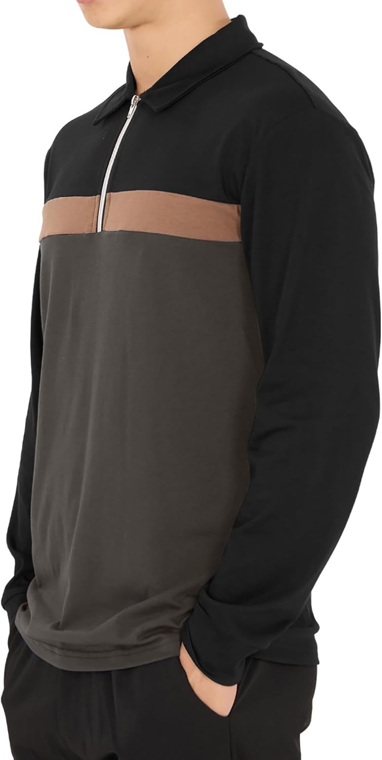 Polo Homme Manches Longues Zip 1/4 – Coupe Regular | LuxVrouw LuxVrouw