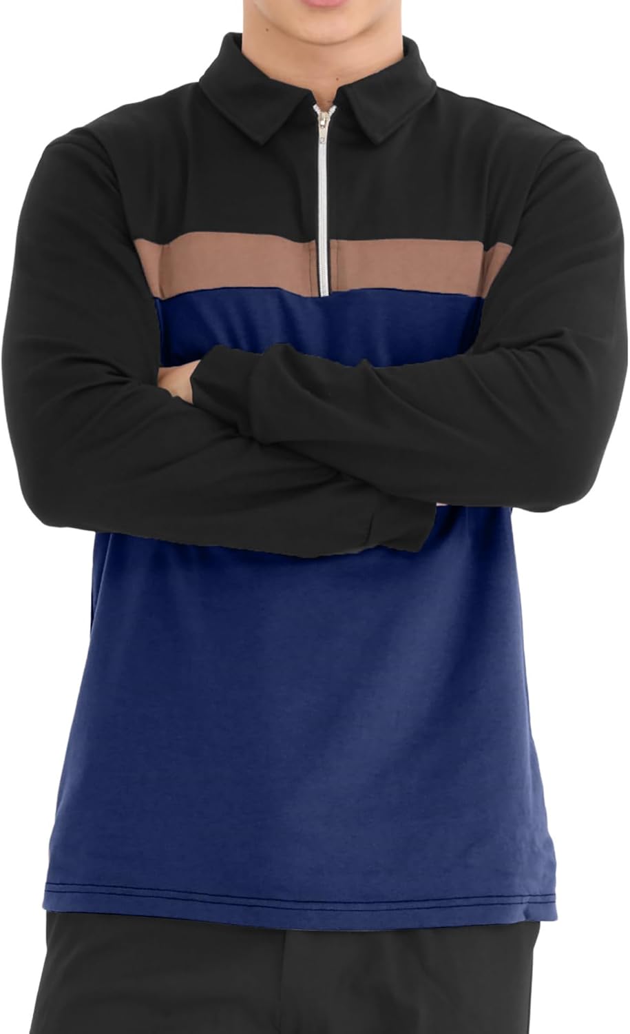 Polo Homme Manches Longues Zip 1/4 – Coupe Regular | LuxVrouw LuxVrouw