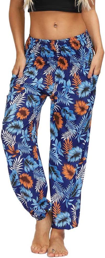 Pantalon Harem Femme Boho Imprimé Taille Haute – Léger & Poches | LuxVrouw