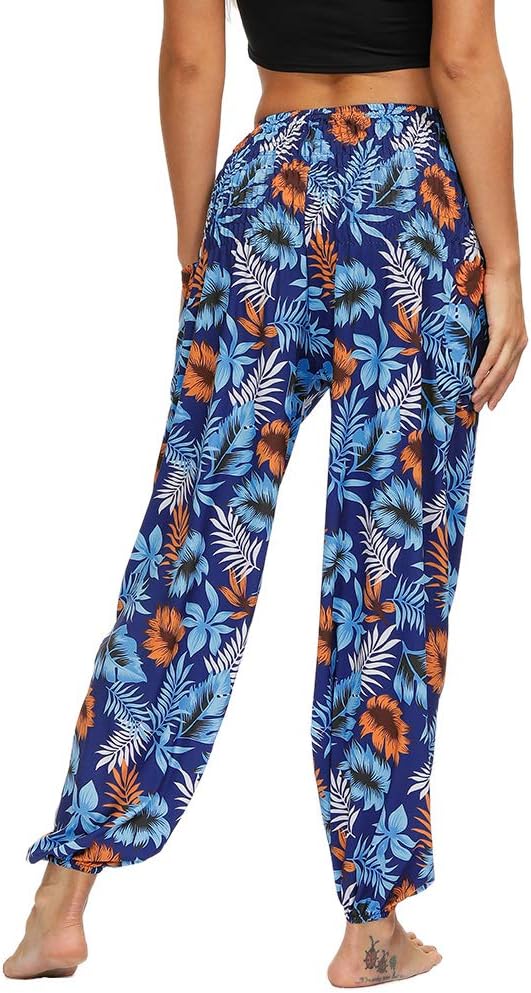 Pantalon Harem Femme Boho Imprimé Taille Haute – Léger & Poches | LuxVrouw