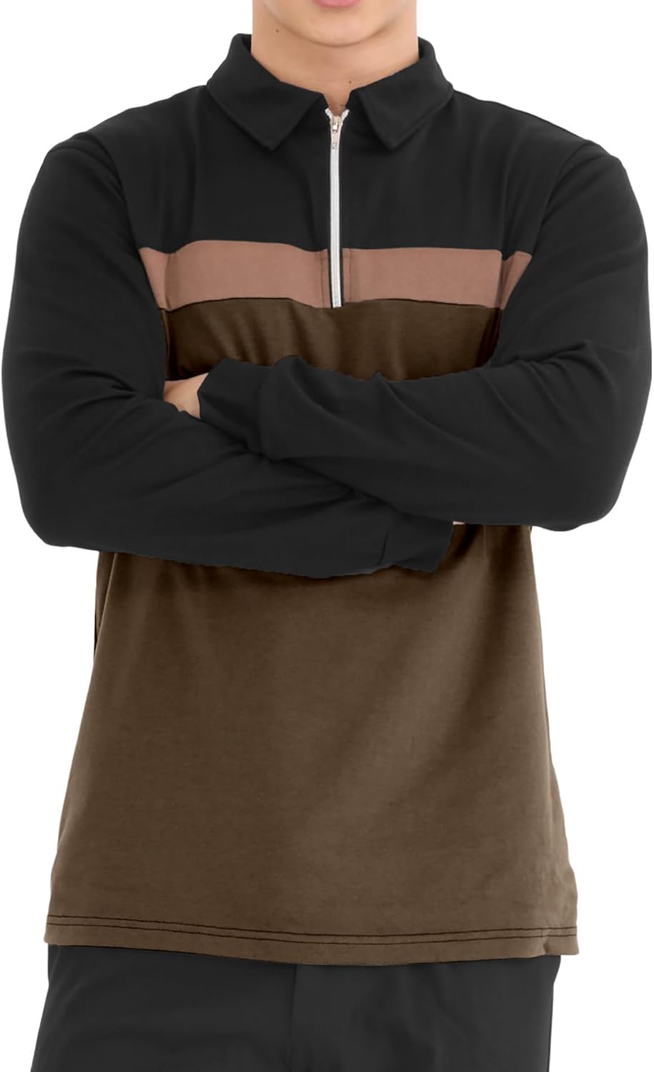 Ryehack Poloshirt met lange mouwen voor heren met 1/4 ritssluiting, raglan-T-shirt, regular fit, S-2XL LuxVrouw