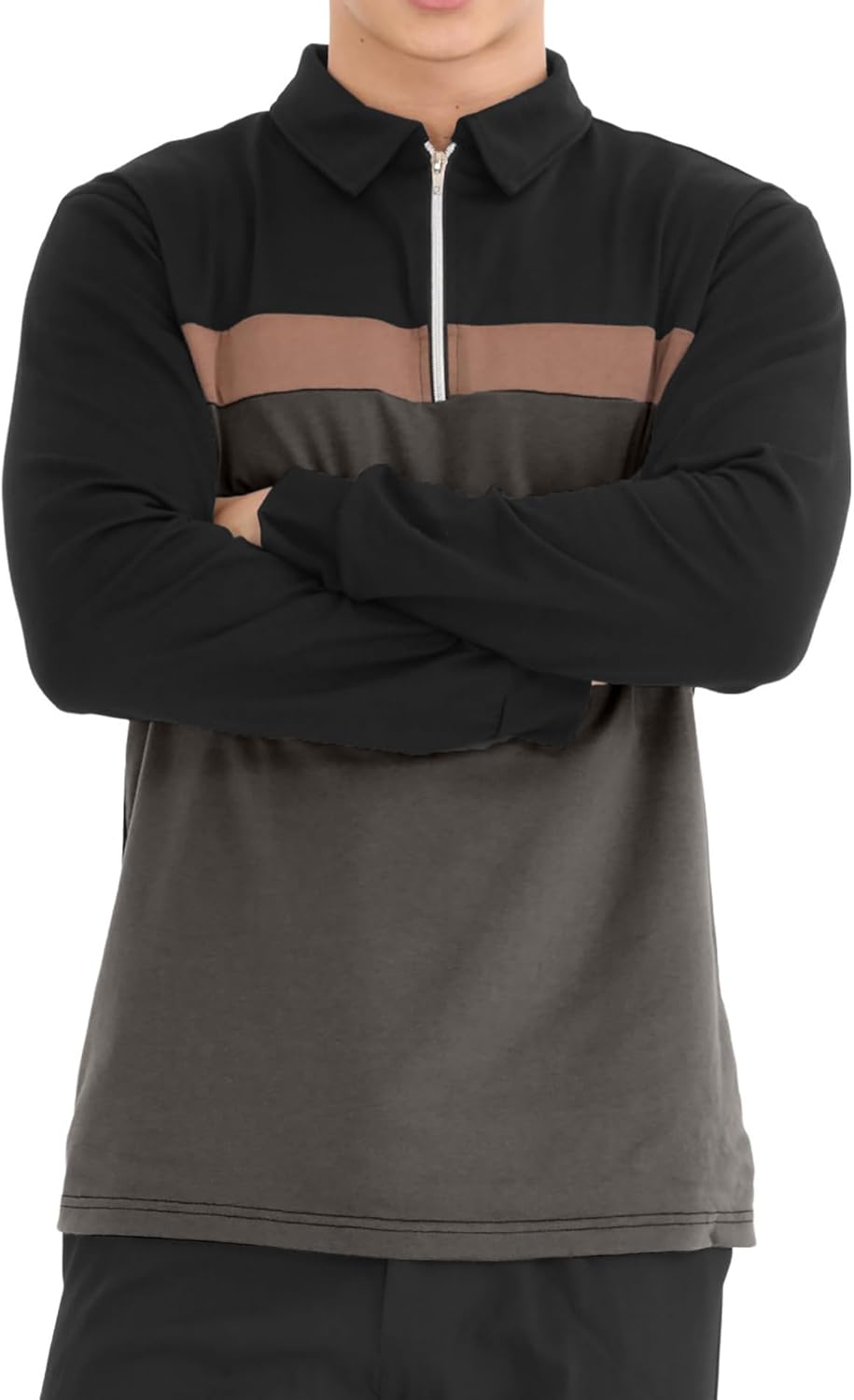 Polo Homme Manches Longues Zip 1/4 – Coupe Regular | LuxVrouw LuxVrouw