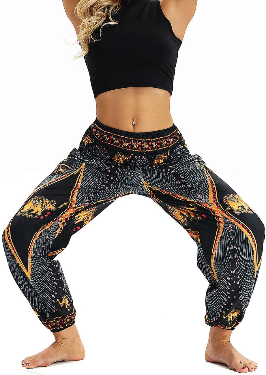 Pantalon Harem Femme Boho Imprimé Taille Haute – Léger & Poches | LuxVrouw