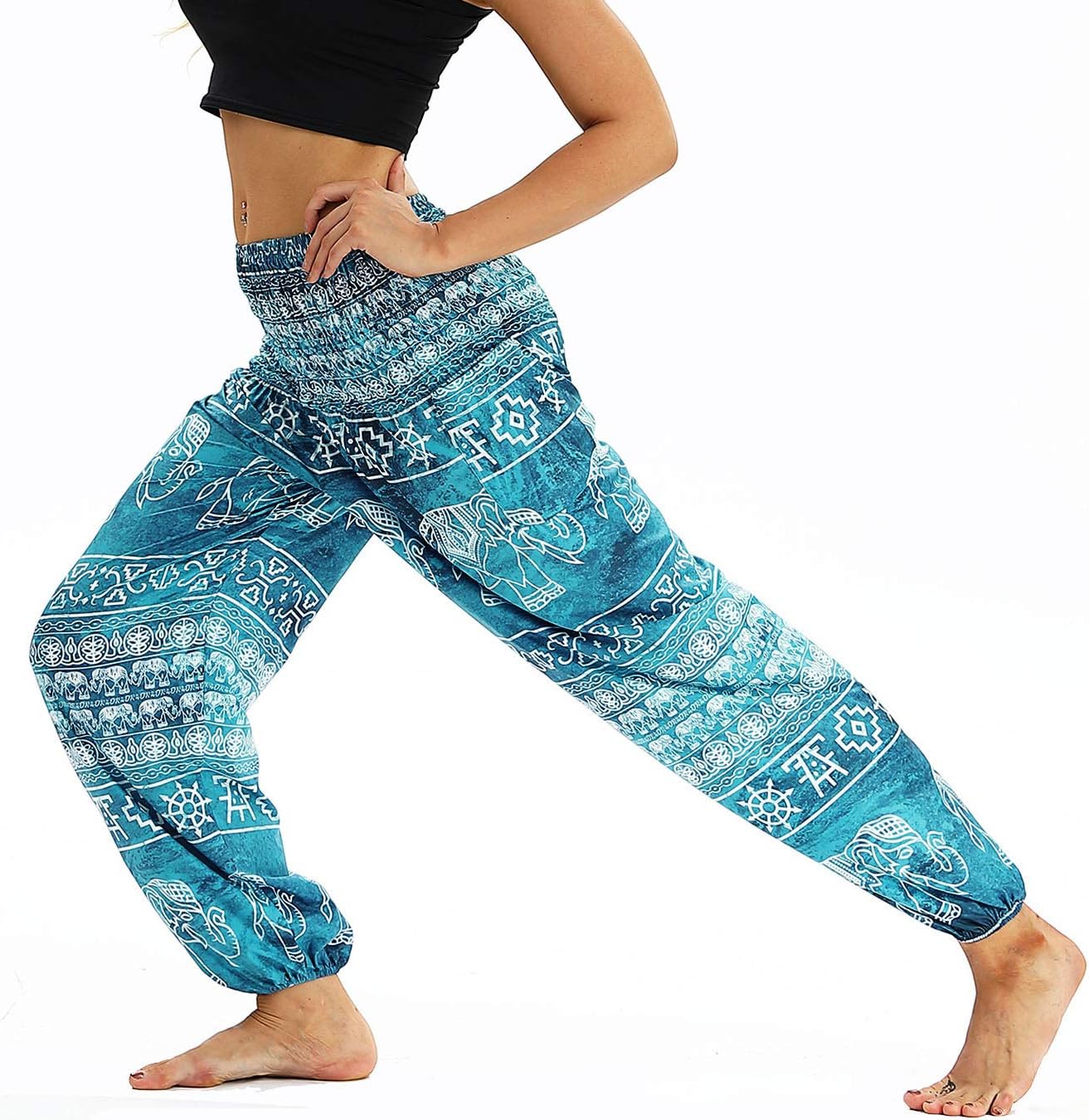 Pantalon Harem Femme Boho Imprimé Taille Haute – Léger & Poches | LuxVrouw