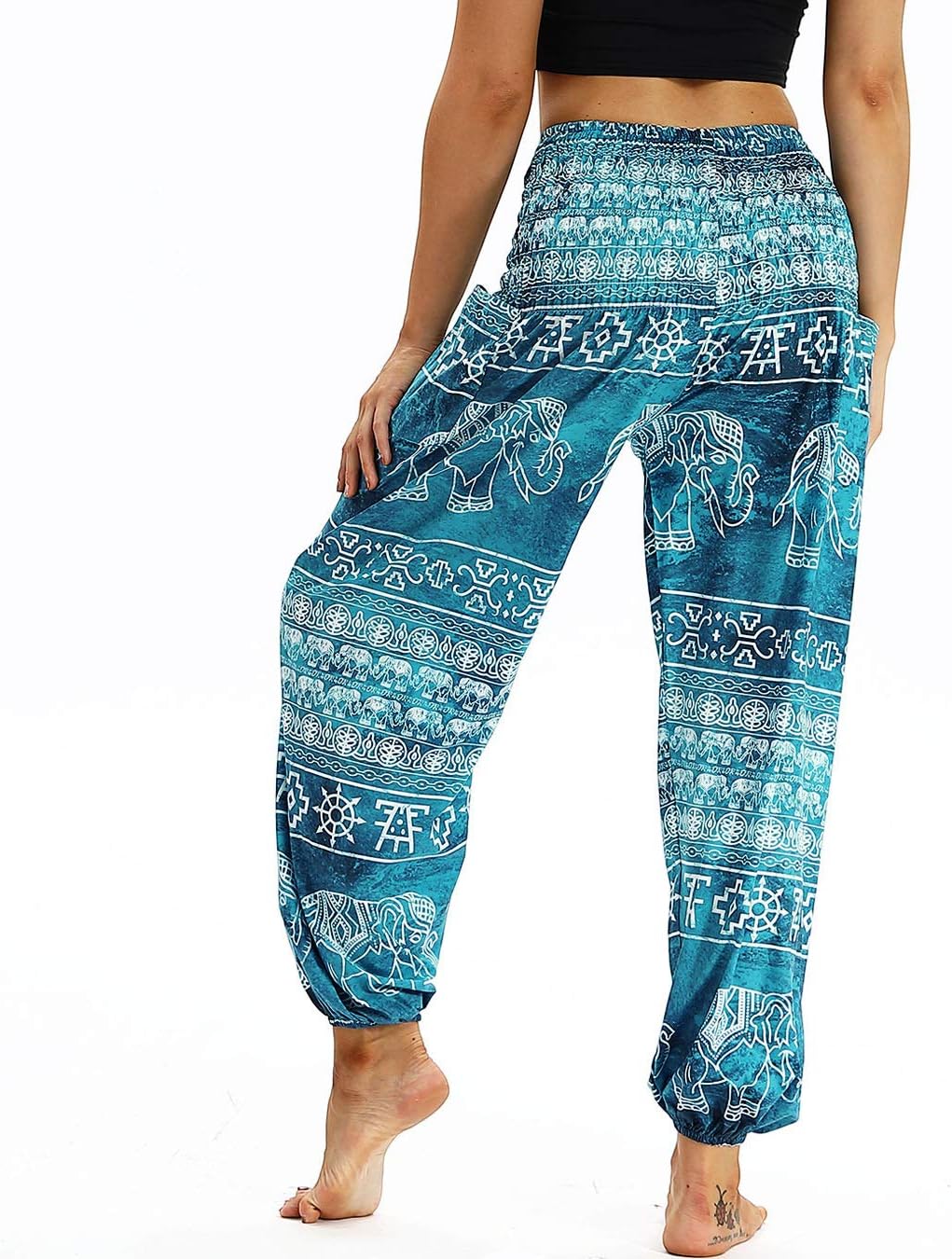 Pantalon Harem Femme Boho Imprimé Taille Haute – Léger & Poches | LuxVrouw