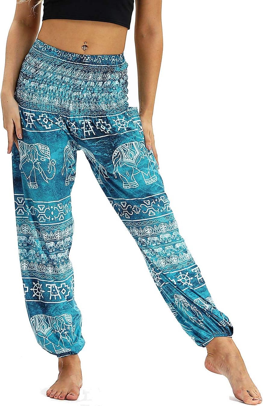 Pantalon Harem Femme Boho Imprimé Taille Haute – Léger & Poches | LuxVrouw