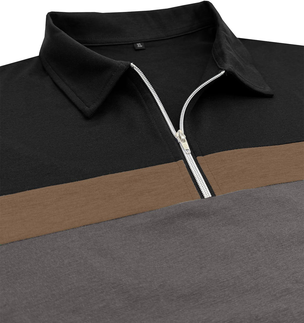Ryehack Poloshirt met lange mouwen voor heren met 1/4 ritssluiting, raglan-T-shirt, regular fit, S-2XL LuxVrouw