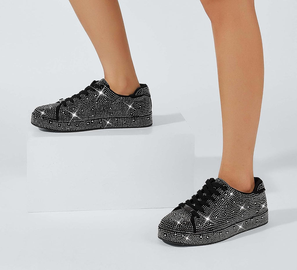 Baskets Strass Femme Plateforme Brillantes – Mariage, Bal & Cérémonie | LuxVrouw
