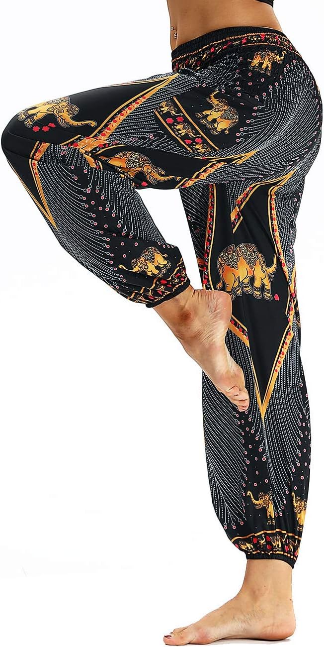 Pantalon Harem Femme Boho Imprimé Taille Haute – Léger & Poches | LuxVrouw