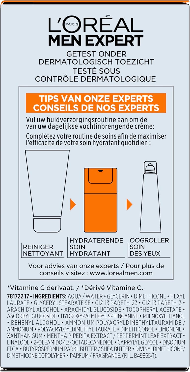 Crème Hydratante Homme L'Oréal Men Expert – Énergisante & Anti-Fatigue LuxVrouw