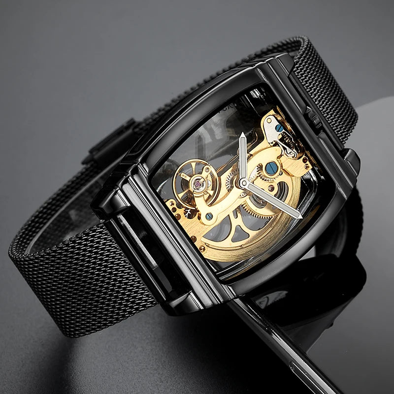 Montre Mécanique Homme Squelette Steampunk – Transparente & Automatique | LuxVrouw LuxVrouw