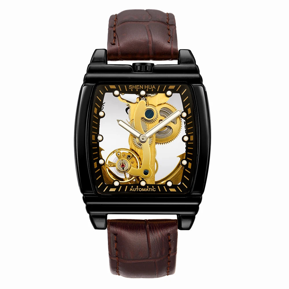 Montre Mécanique Homme Squelette Steampunk – Transparente & Automatique | LuxVrouw LuxVrouw