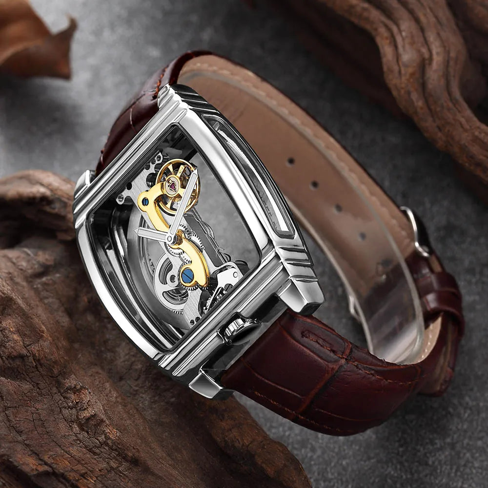 Montre Mécanique Homme Squelette Steampunk – Transparente & Automatique | LuxVrouw LuxVrouw