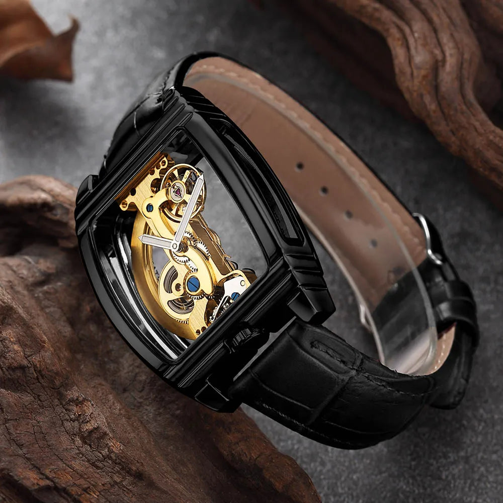 Montre Mécanique Homme Squelette Steampunk – Transparente & Automatique | LuxVrouw LuxVrouw