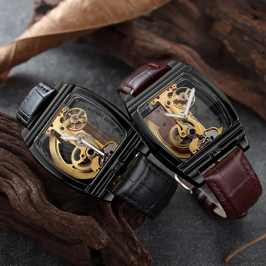 Montre Mécanique Homme Squelette Steampunk – Transparente & Automatique | LuxVrouw LuxVrouw
