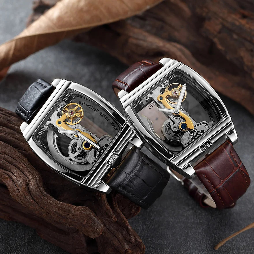 Montre Mécanique Homme Squelette Steampunk – Transparente & Automatique | LuxVrouw LuxVrouw