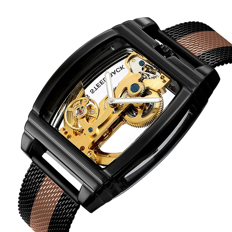 Montre Mécanique Homme Squelette Steampunk – Transparente & Automatique | LuxVrouw LuxVrouw