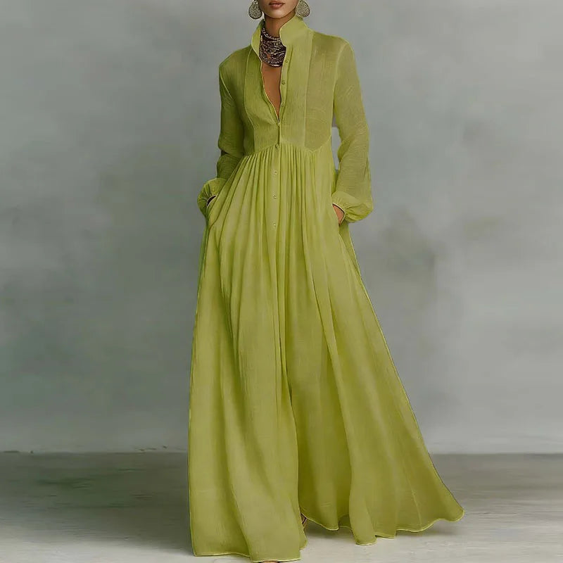 Robe Chemise Maxi Femme Col Boutonné – Élégante & Bohème | LuxVrouw LuxVrouw