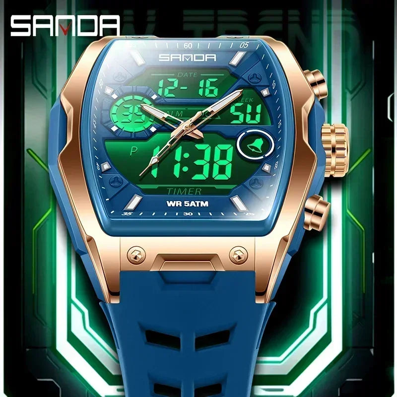 Montre Sport Homme Double Affichage Analogique-Digital – Militaire & Multifonction | LuxVrouw LuxVrouw