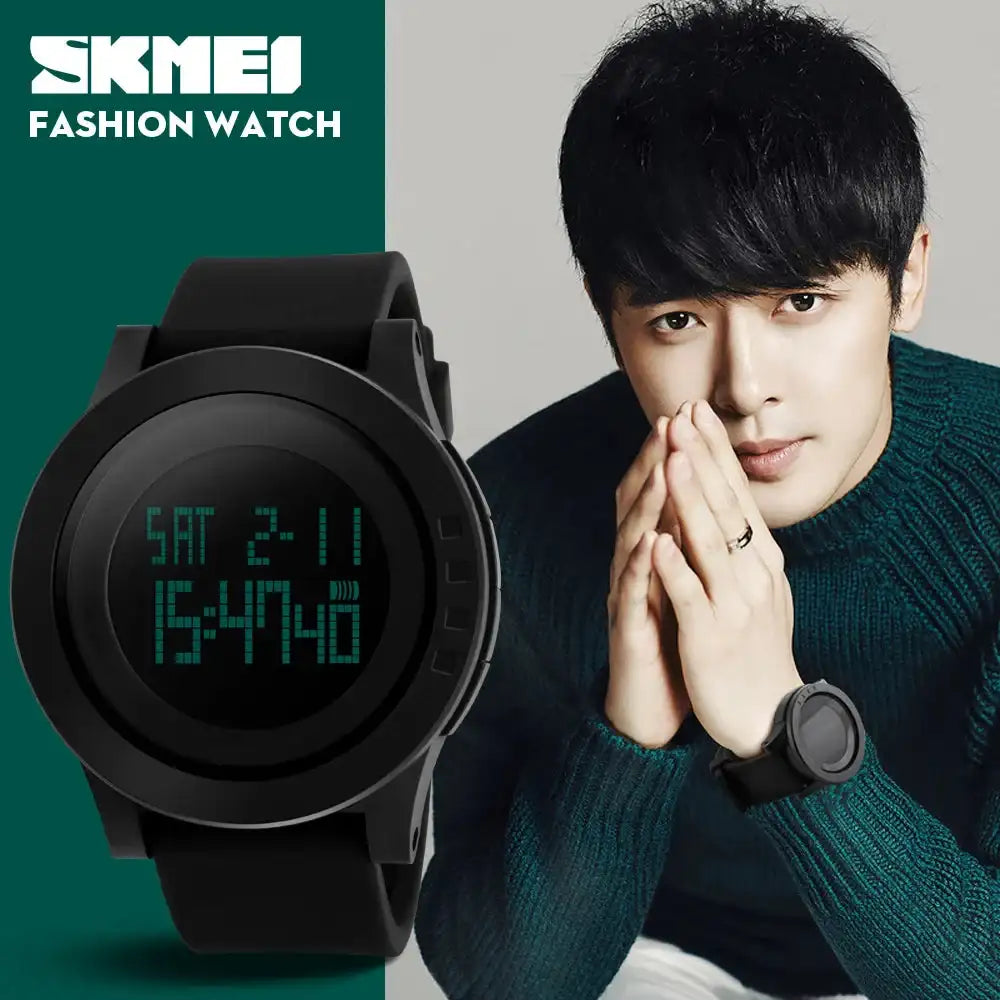SKMEI 1142 Waterproof Alarm Calendar Watches relogio masculino Sport Watch Men LED Large Dial Digital Watch LuxVrouw