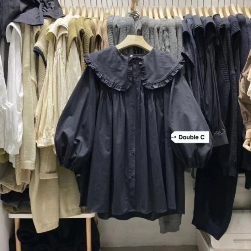 Blouse Femme à Carreaux & Volants – Style Coréen Chic LuxVrouw