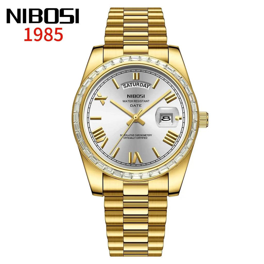 NIBOSI Brand Luxury New Watches For Man Waterproof Stainless Steel Men's Quartz Watch With Perpetual Calendar relógios masculino LuxVrouw
