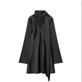 Mini Robe Satin Femme Manches Longues Col V – Élégante & Soirée | LuxVrouw