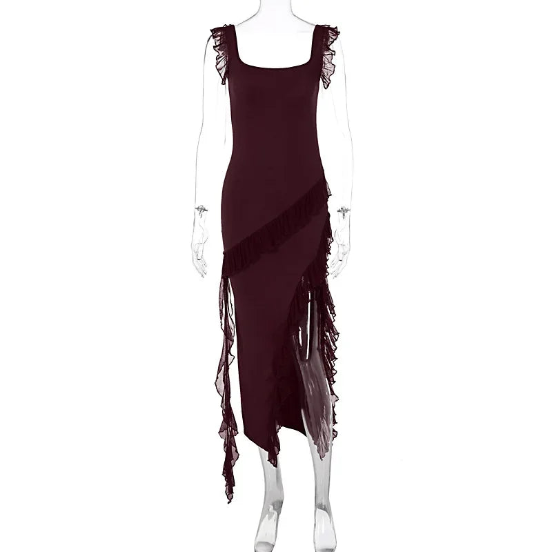 Robe Longue Femme Moulante Sans Manches Dos Nu – Sexy & Soirée | LuxVrouw