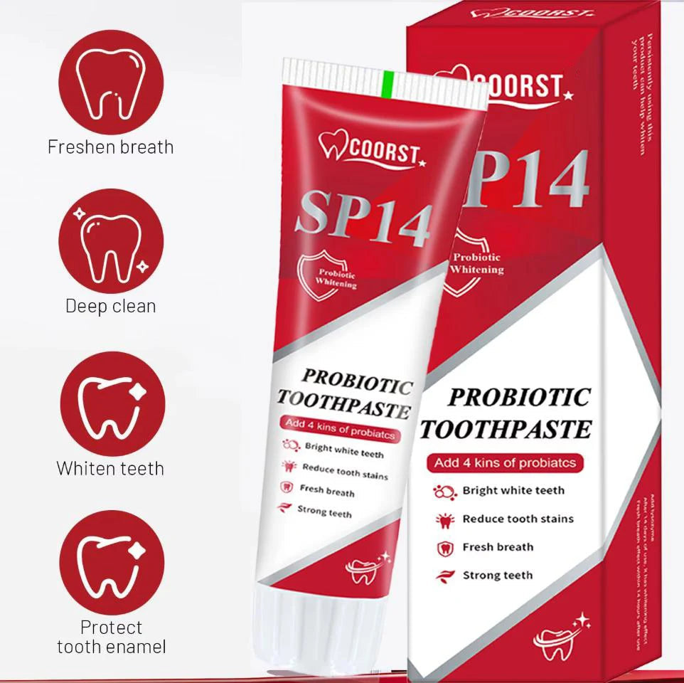 Dentifrice Blanchissant SP14 Probiotique Menthe – Éclat & Haleine Fraîche | LuxVrouw LuxVrouw