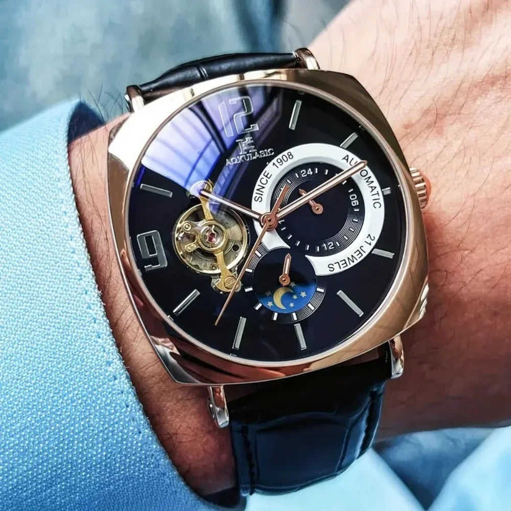 Montre Mécanique Homme Squelette Rétro – Automatique & Élégante | LuxVrouw LuxVrouw