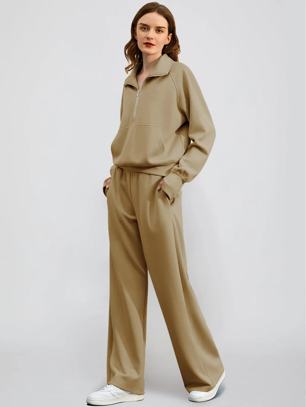 Ensemble Femme 2 Pièces T-Shirt Manches Longues & Pantalon Large | LuxVrouw LuxVrouw
