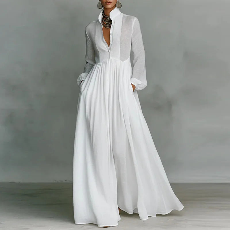Robe Chemise Maxi Femme Col Boutonné – Élégante & Bohème | LuxVrouw LuxVrouw