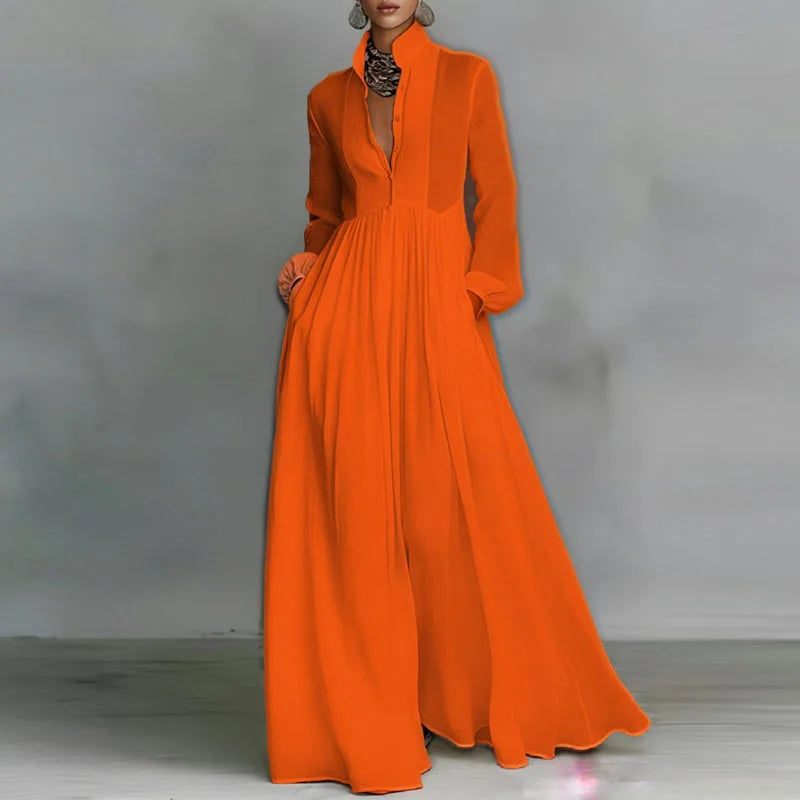 Robe Chemise Maxi Femme Col Boutonné – Élégante & Bohème | LuxVrouw LuxVrouw