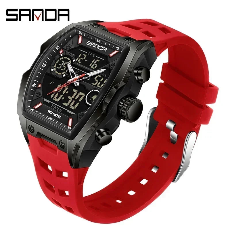 Montre Sport Homme Double Affichage Analogique-Digital – Militaire & Multifonction | LuxVrouw LuxVrouw