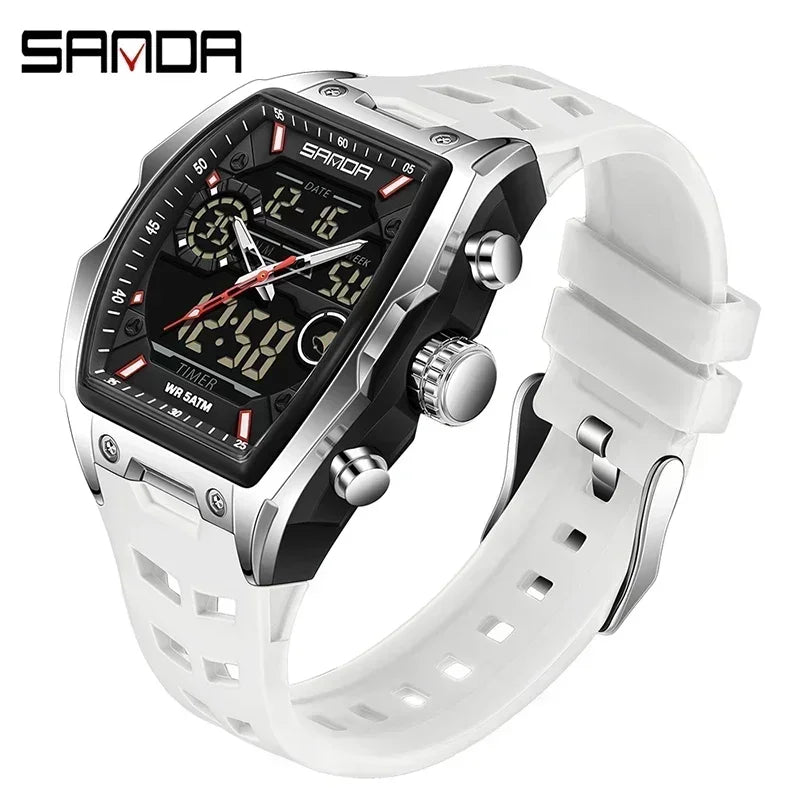 Montre Sport Homme Double Affichage Analogique-Digital – Militaire & Multifonction | LuxVrouw LuxVrouw