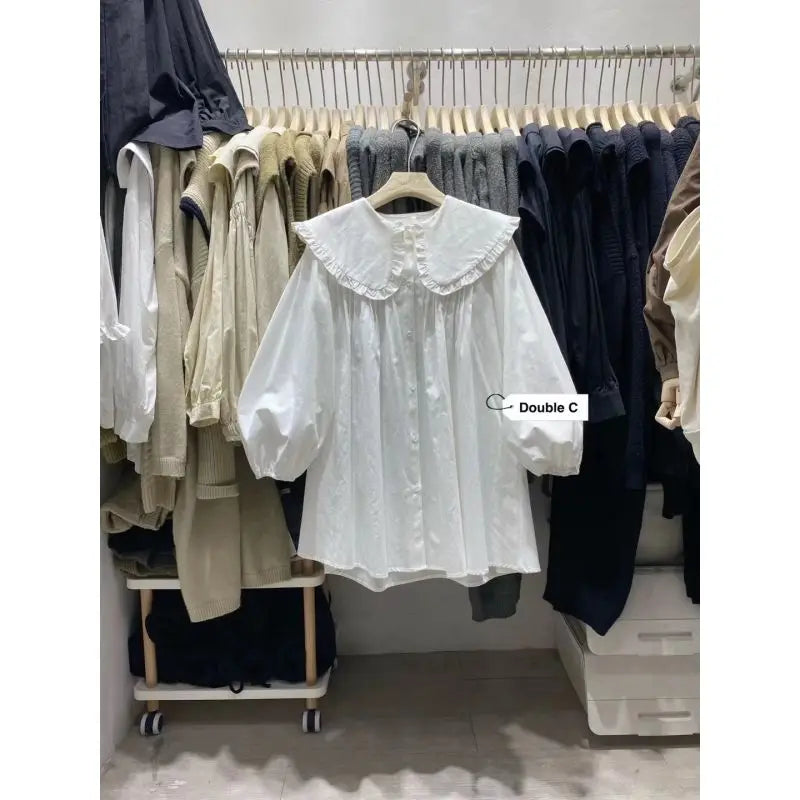 Blouse Femme à Carreaux & Volants – Style Coréen Chic LuxVrouw