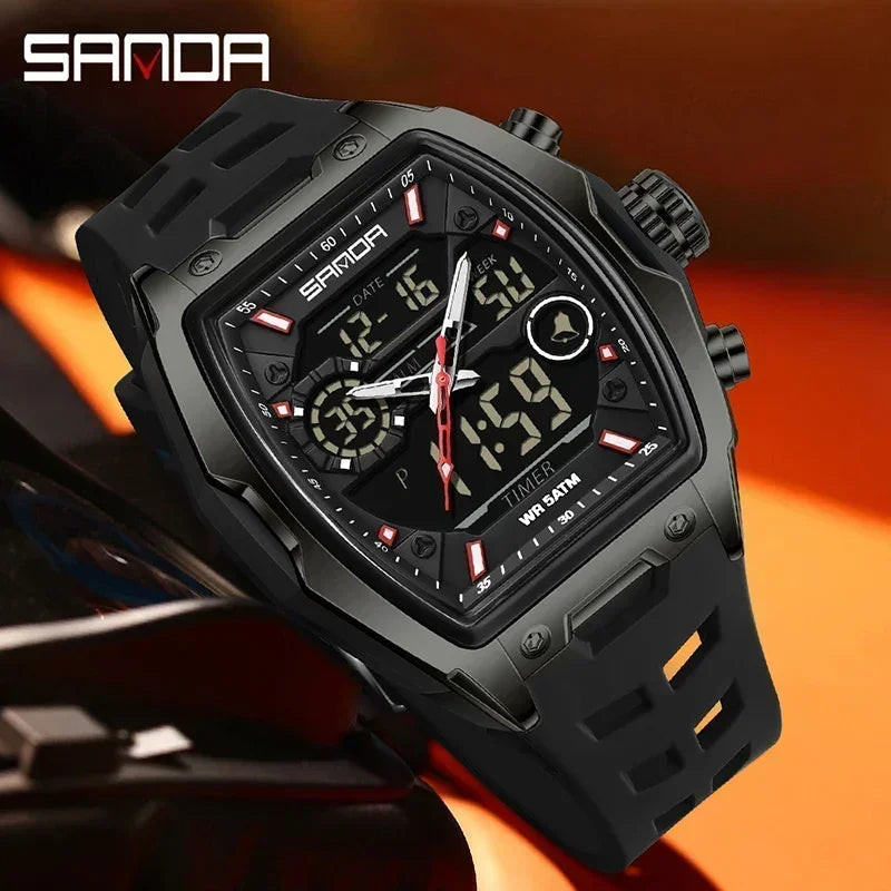 Montre Sport Homme Double Affichage Analogique-Digital – Militaire & Multifonction | LuxVrouw LuxVrouw