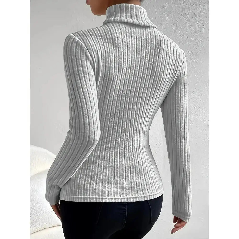 Puls Women's Slim Fit Ribbed Knit Long Sleeve Elegant LuxVrouw