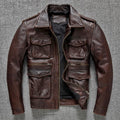 Veste Cuir Véritable Homme M65 Style Safari Vintage – Grande Taille Printemps & Automne | LuxVrouw