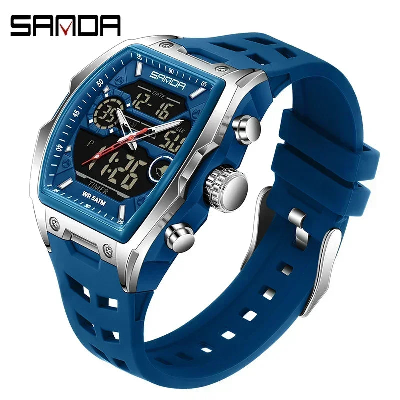 Montre Sport Homme Double Affichage Analogique-Digital – Militaire & Multifonction | LuxVrouw LuxVrouw
