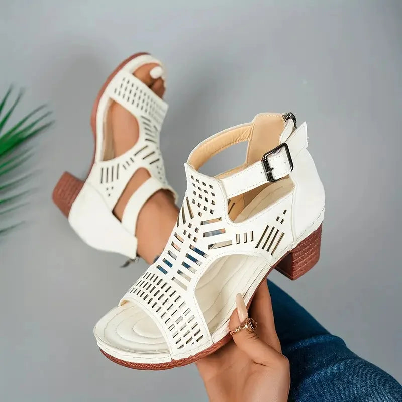 Sandales Femme Gladiateur Talon Plateforme Boucle – Élégantes Été & Casual | LuxVrouw