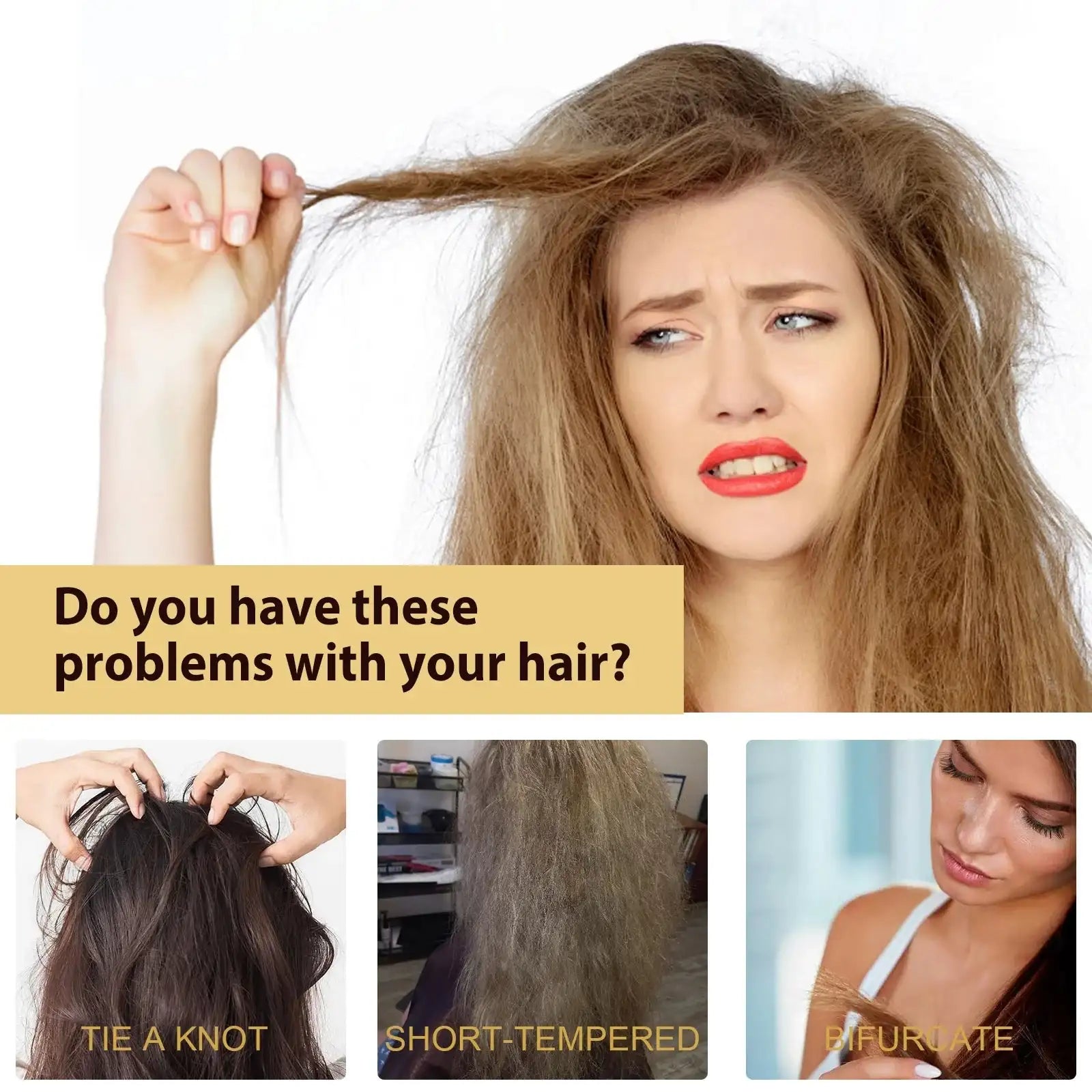 Collagen Hair Mask Reduce Dryness And Frizz Prevent Hair Splitting Moisturize Soften Hair Improve Hair Texture Hair Care Mask LuxVrouw