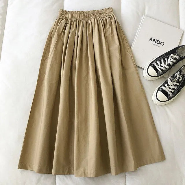 Jupe Midi Femme Taille Haute – Coupe Ample Silhouette A-Line | LuxVrouw LuxVrouw
