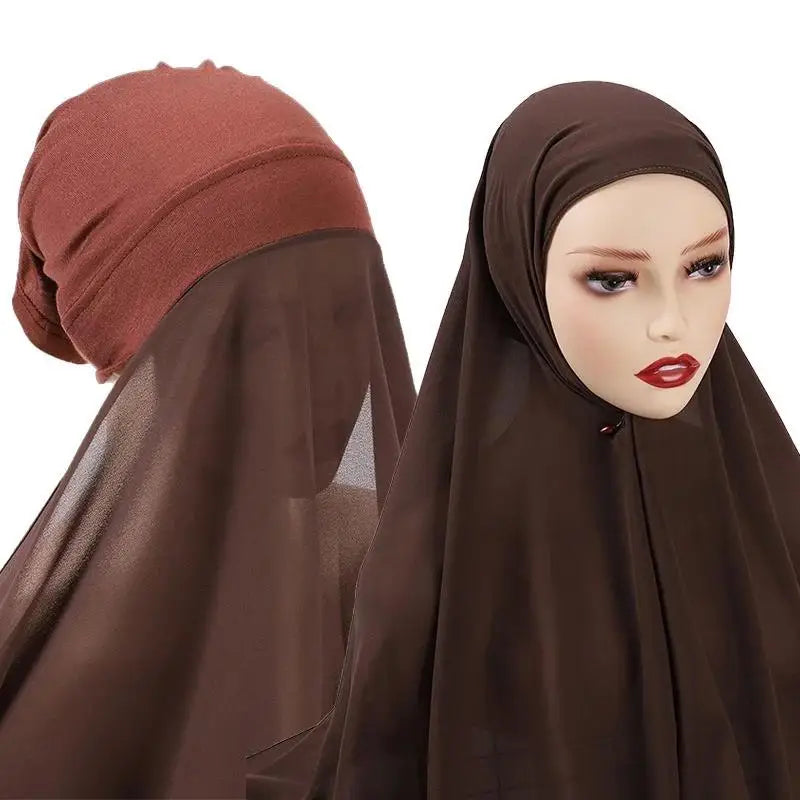 Hijab Instantané avec Bonnet – Confort & Style LuxVrouw