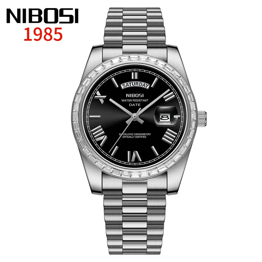 NIBOSI Brand Luxury New Watches For Man Waterproof Stainless Steel Men's Quartz Watch With Perpetual Calendar relógios masculino LuxVrouw