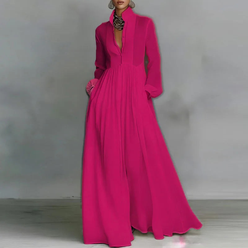 Robe Chemise Maxi Femme Col Boutonné – Élégante & Bohème | LuxVrouw LuxVrouw