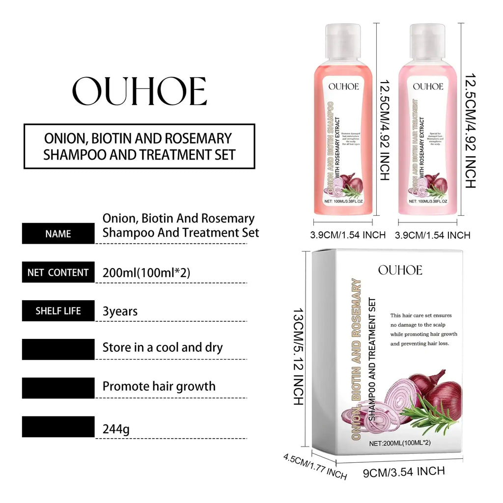Biotin Rosemary Shampoo Care Set Shampoo Conditioner For All Hair Types Hair Shampoo Paraben Free Healthy Hair Care Gift LuxVrouw
