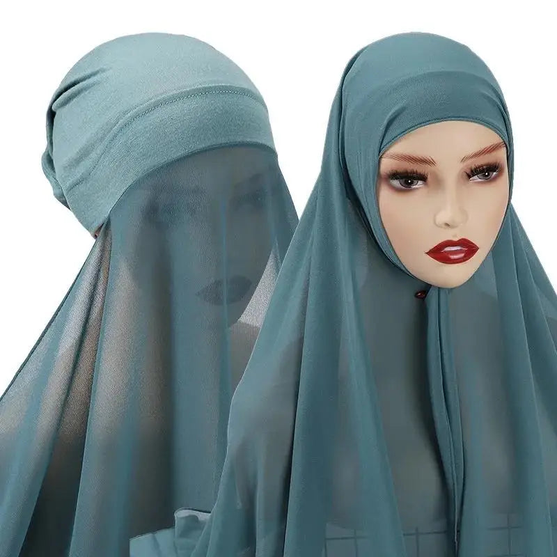 Hijab Instantané avec Bonnet – Confort & Style LuxVrouw